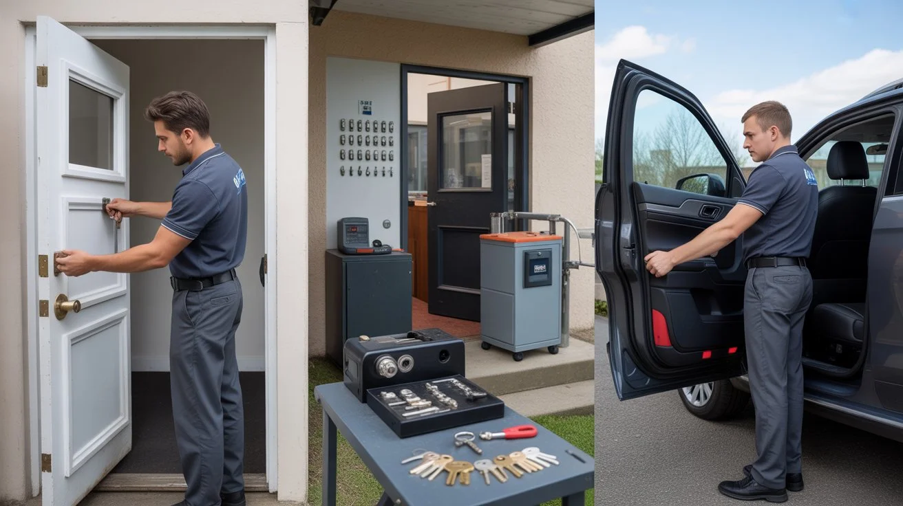 What Do Locksmiths Usually Do – mobile locksmith opening a residential door and assisting with vehicle lock access